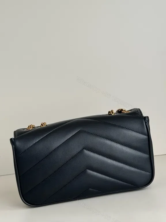 View 2 of Saint Laurent Quilted Chevron Shoulder Bag â€“ Luxe, Structured Crossbody