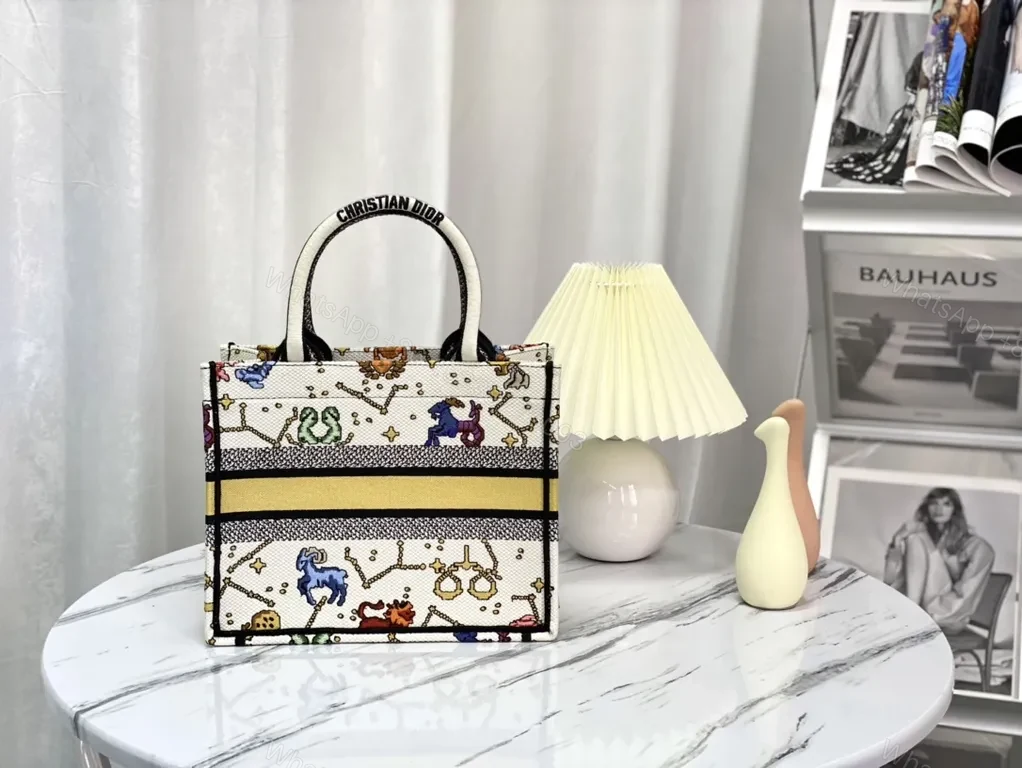 View 7 of Ivory Embroidered Canvas Tote: Luxe, Structured Shoulder Bag