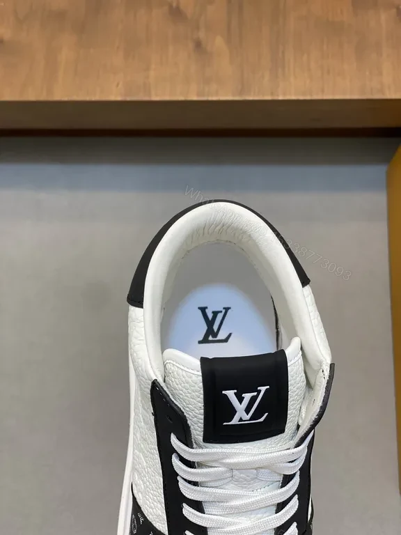 View 7 of Luxe LV-Style High-Top Sneakers: Monogram Contrast