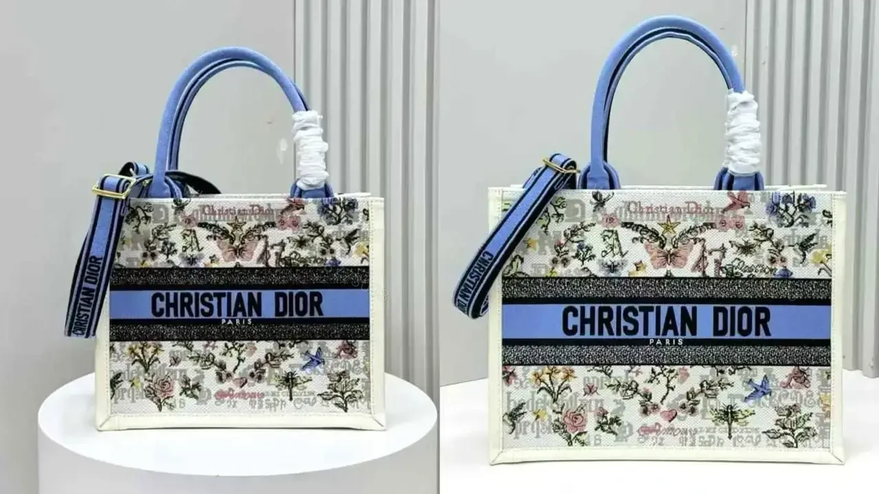 DIOR Slide White Multicolor Cotton with Amour Embroidery — view 1