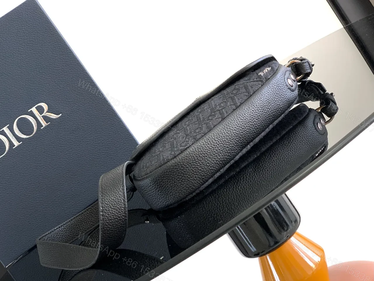 View 6 of Charcoal Calfskin Crossbody: Subtle Luxe, Compact Utility
