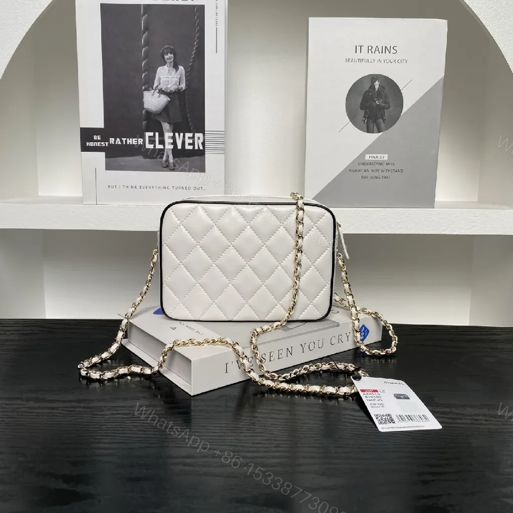 View 4 of Ivory Quilted Crossbody – Lux Matte Texture, Slim Chic