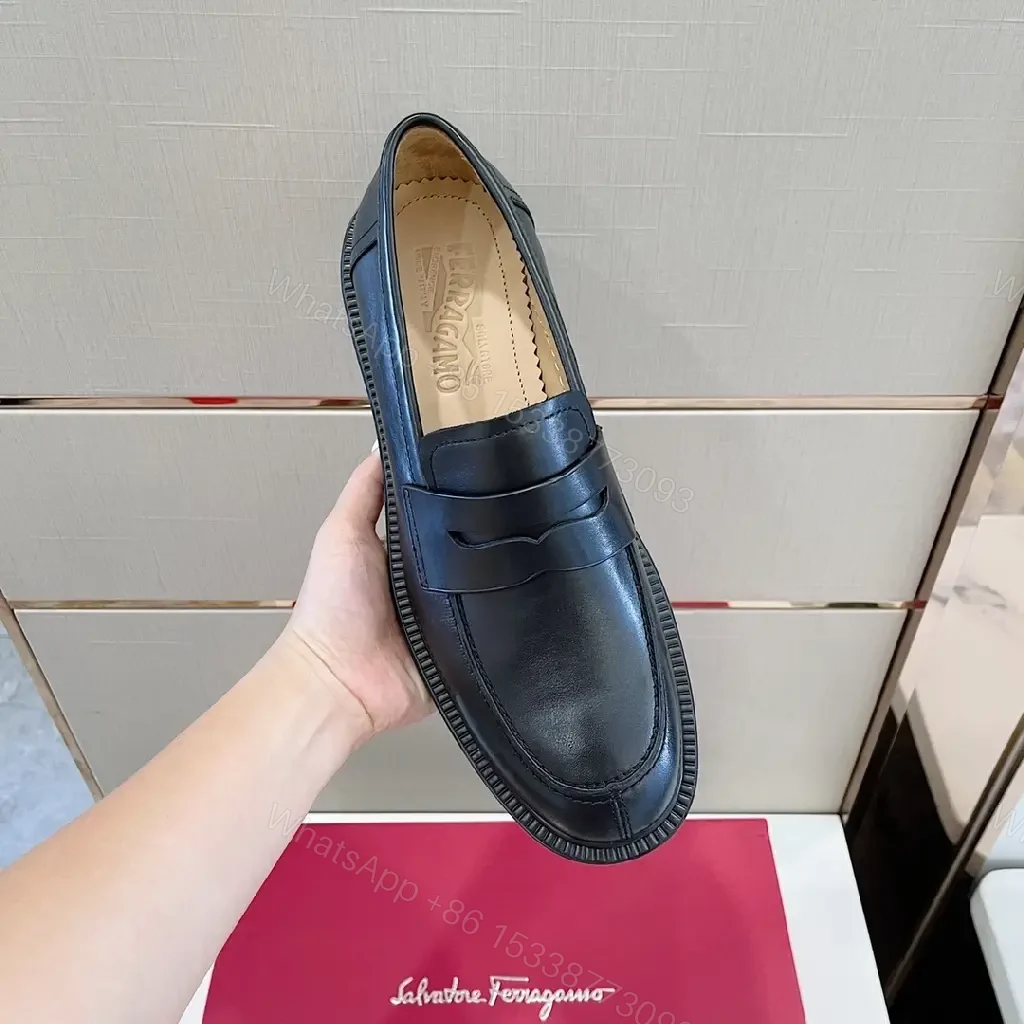 View 4 of Textured Leather Penny Loafers: Cushioned Sole, Classic Comfort