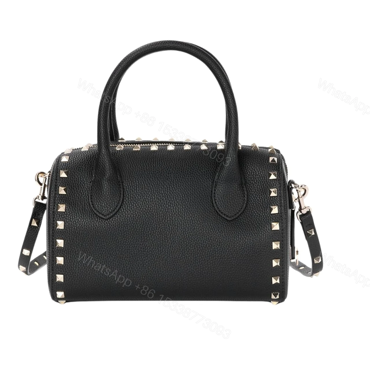 VALENTINO CARAVANI BOLSAS ROCKSTUD GRANATO BLACK 24CM — view 1