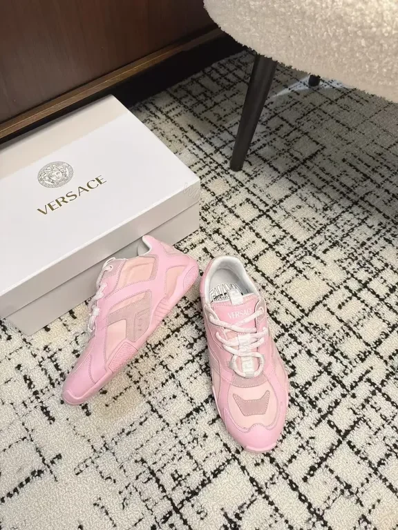 View 5 of Playful Pink Luxe: Versace-Inspired High-Top Sneakers