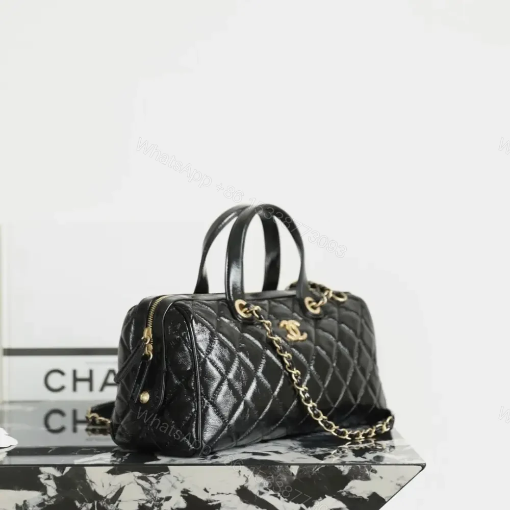 View 3 of 高仿Chanel*25A系列AS5579保齡球手提包黑色大號免檢版