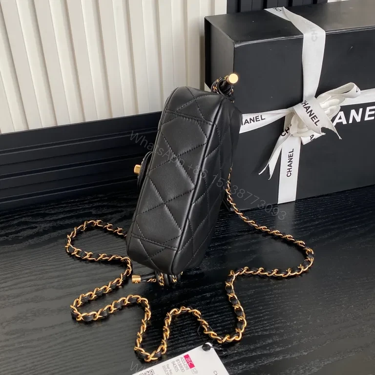 View 3 of Chanel-Style Quilted Mini Bag - Luxury Chain Crossbody