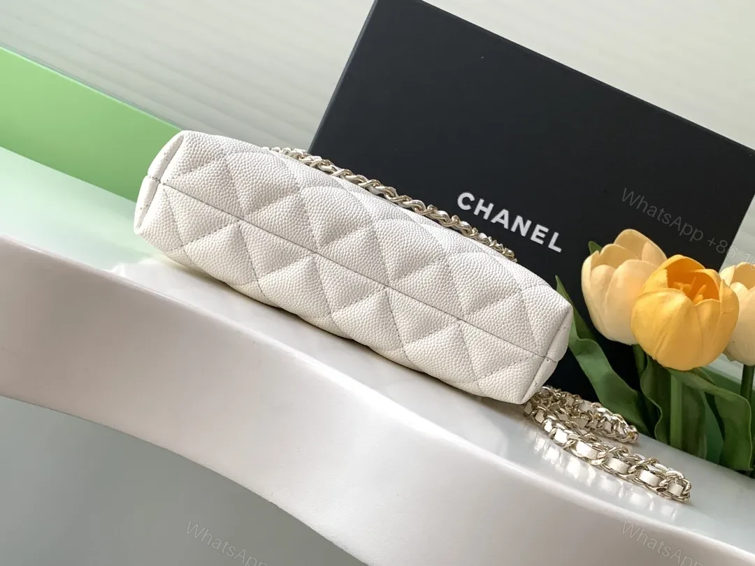 View 9 of Quilted White Chain-Detail Shoulder Bag, Elegant Day-to-Night