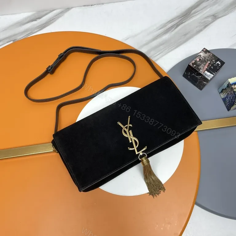 View 4 of Compact Velvet Clutch with Gold Hardware â€“ Night-Out Essential