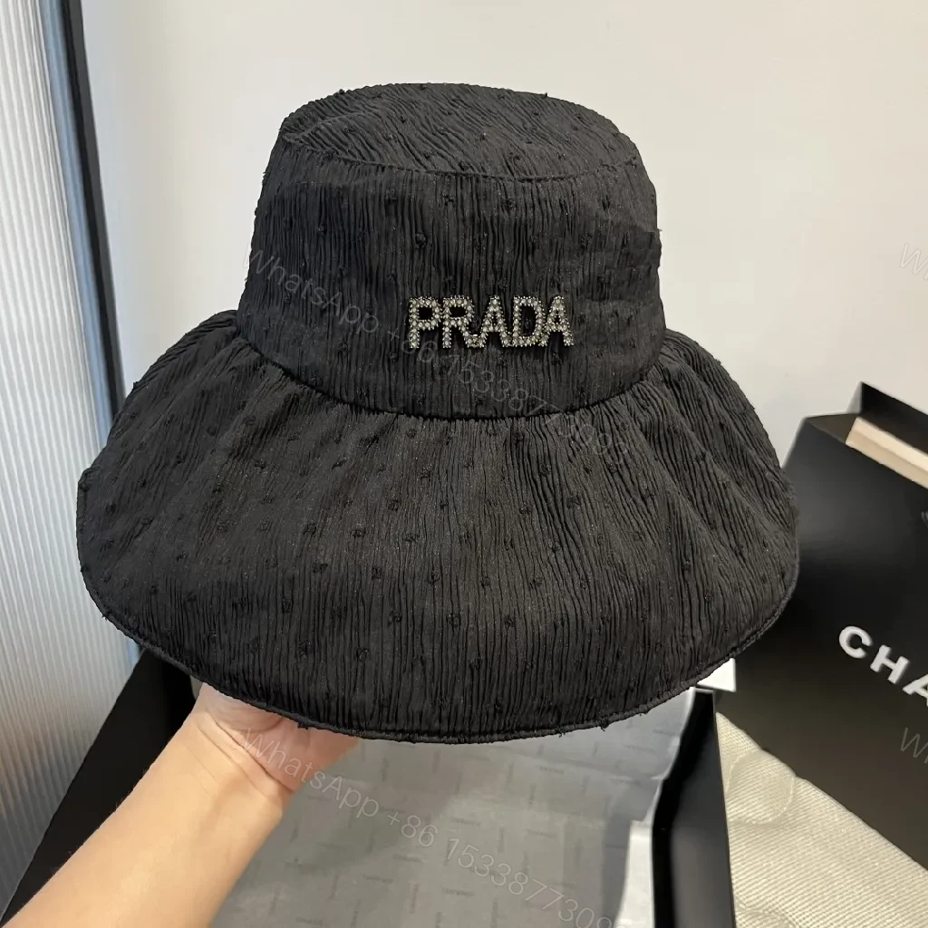 View 2 of Textured Black Crystal-Embellished Bucket Hat