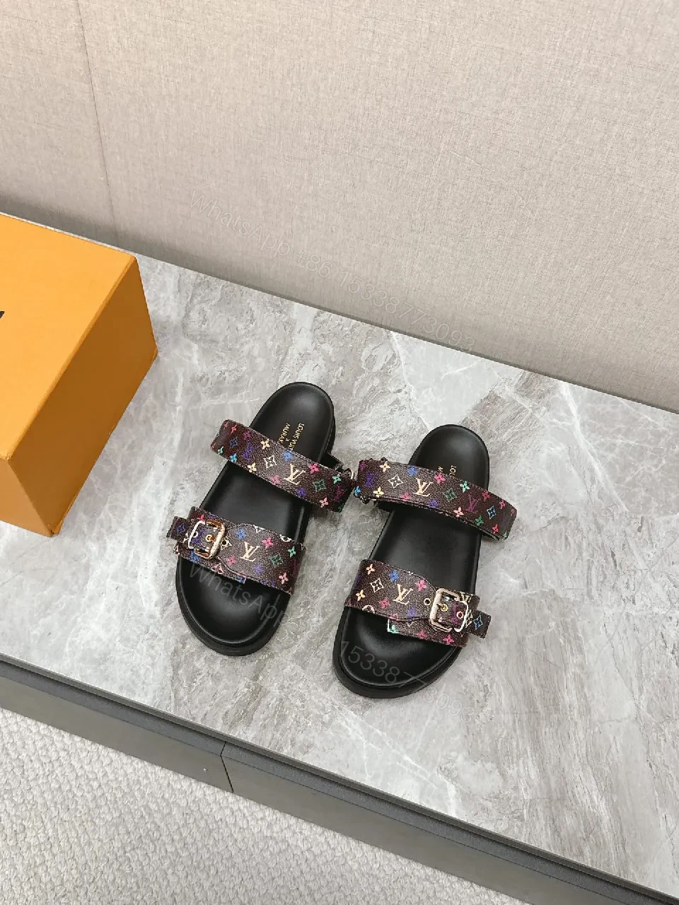 Louis Vuitton Monogram Slide Sandals â€“ All-Day Comfort, Premium Patterned — view 1