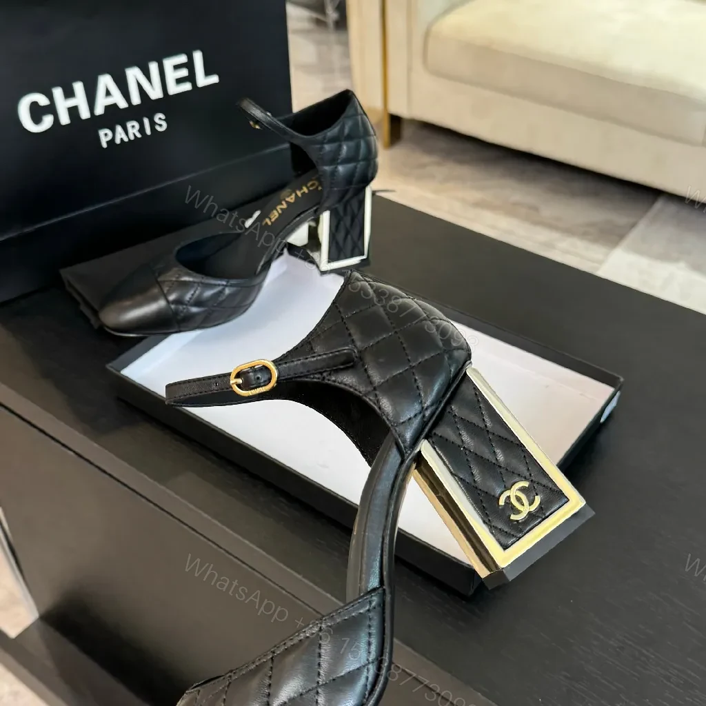 View 2 of Quilted Ankle-Height Pumps + Subtle Shine, Black, Heels, Couture-Inspired