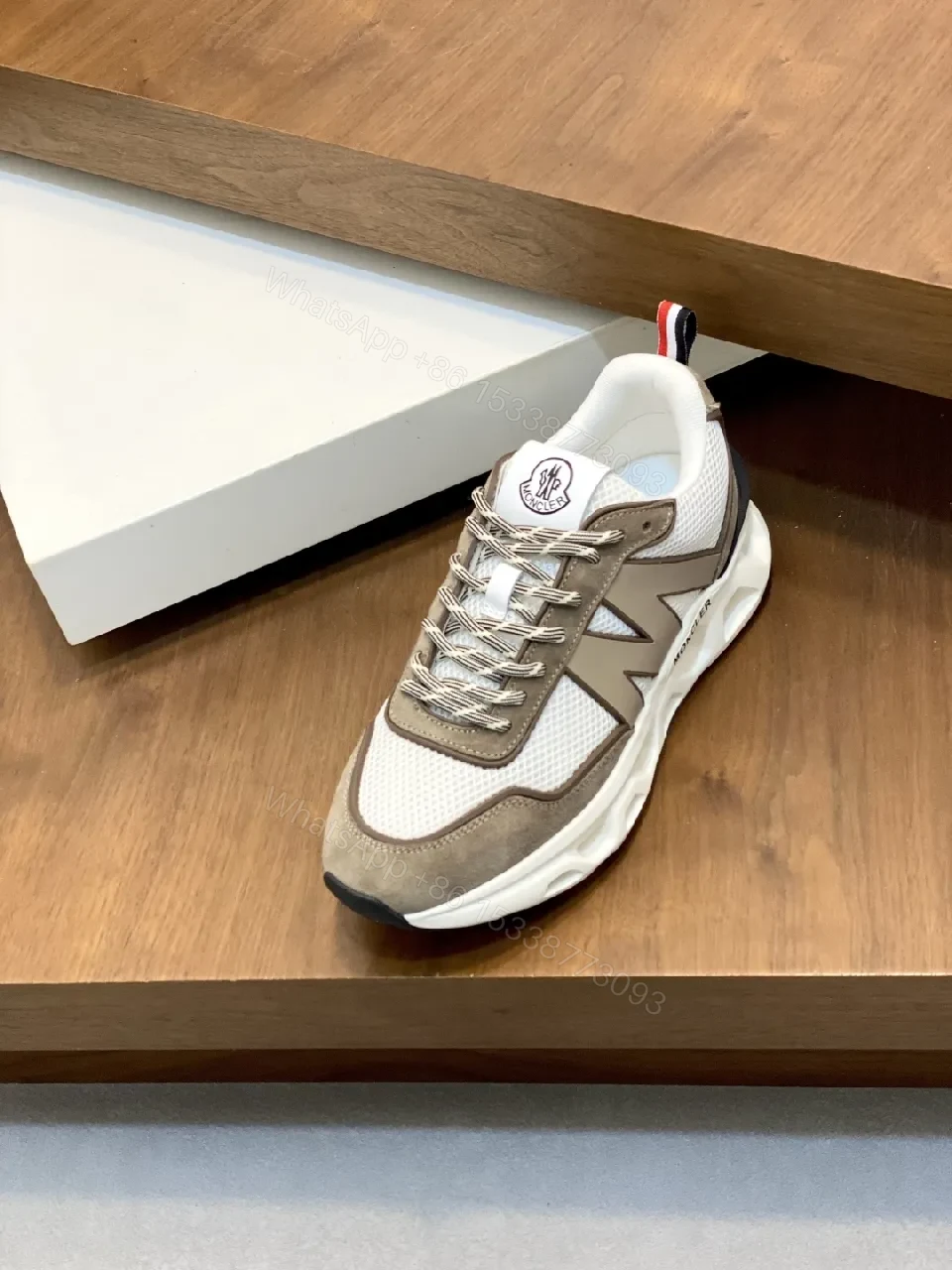 View 2 of Taupe Suede Mesh High-Top Sneaker with Cushioned Midsole