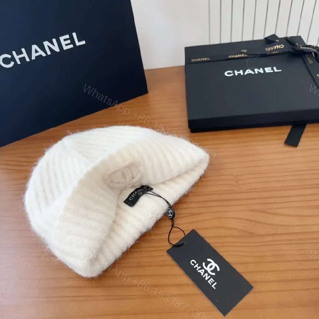 View 8 of Ivory Wool Beanie with Crest – Premium Knit, Classic Style