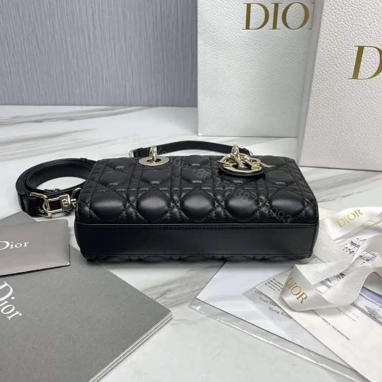 View 5 of Chic Quilted Mini Bag with Signature Charms - Dior-Inspired Luxe