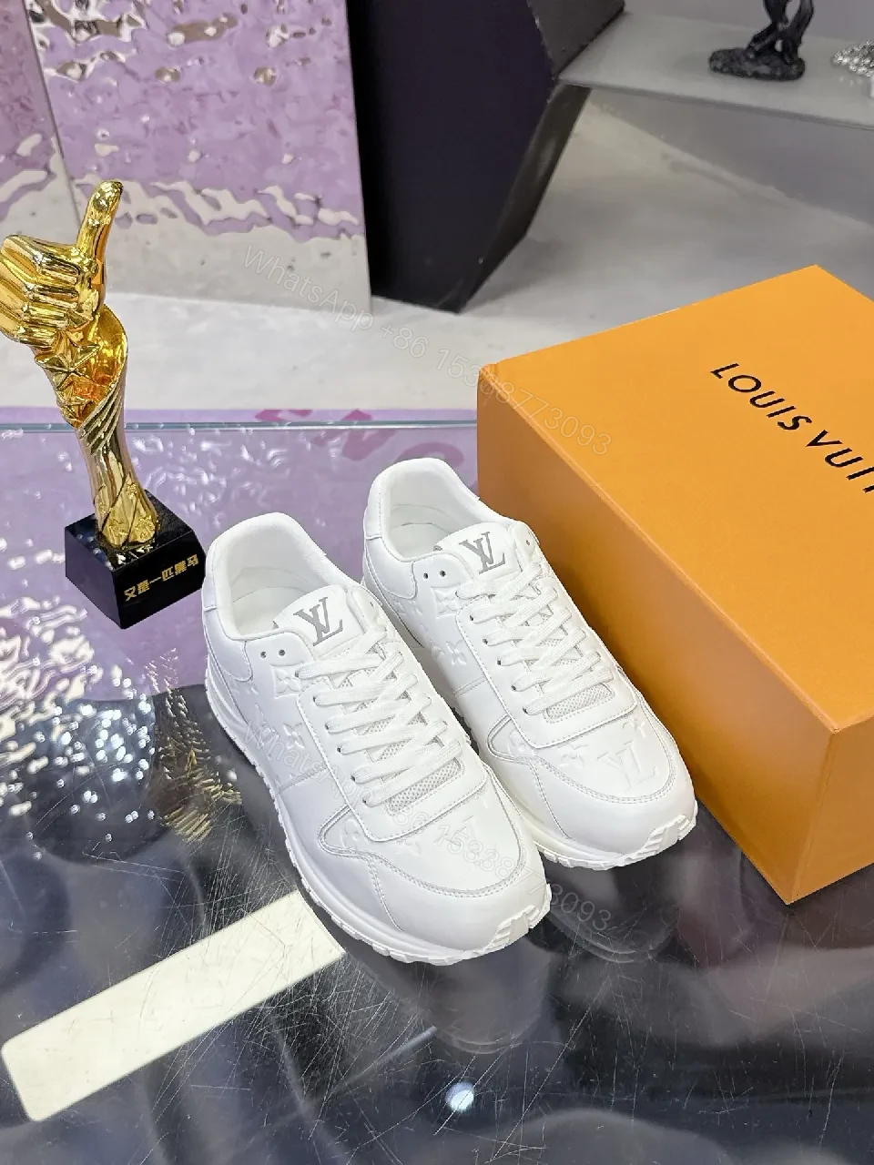 View 8 of White Leather Luxe Sneakers: Subtle Texture, All-Day Comfort