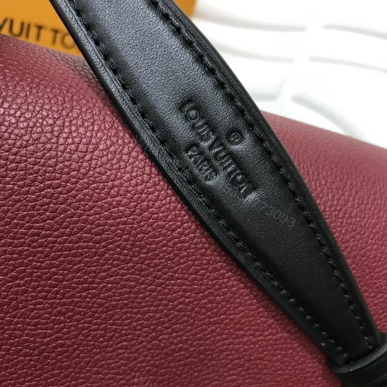 View 9 of Chic Burgundy Monogram Crossbody Bag - Luxury Day-to-Night