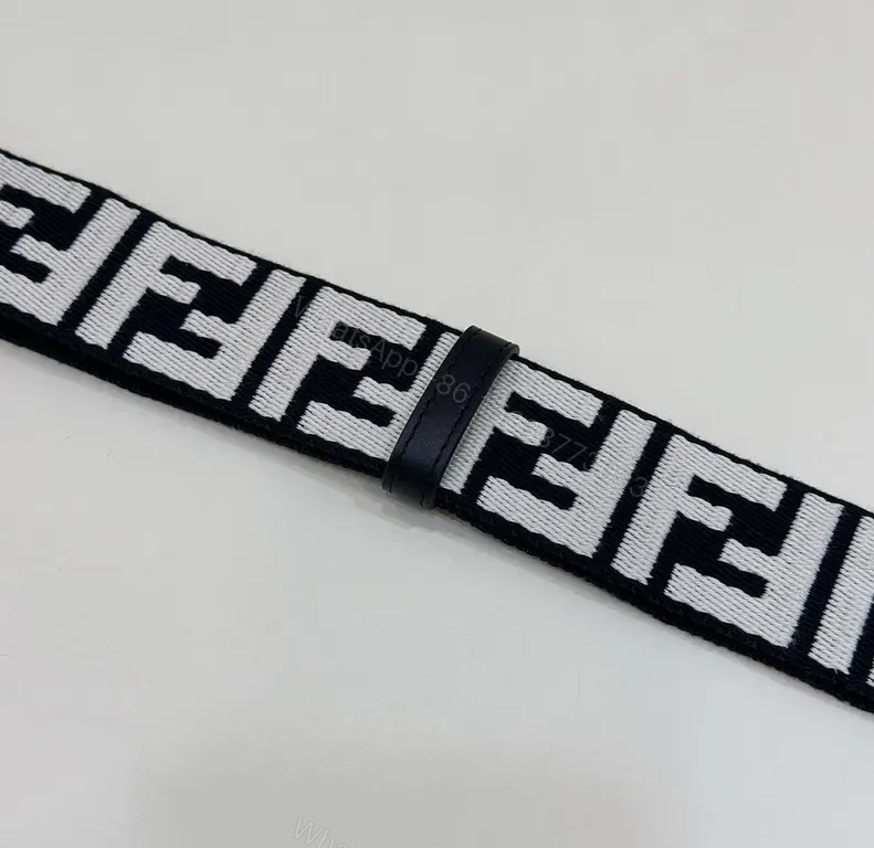 View 3 of Bold Fendi-Influence Strap: Luxe Webbing, Gold Hardware
