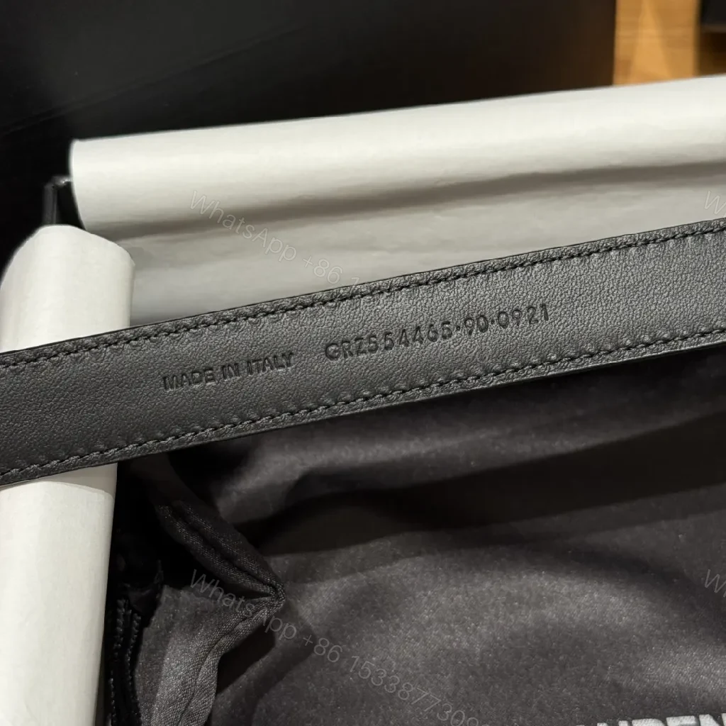 View 4 of Elegant Black Leather Belt with Gold Hardware Belts: Luxury, Subtle Logo