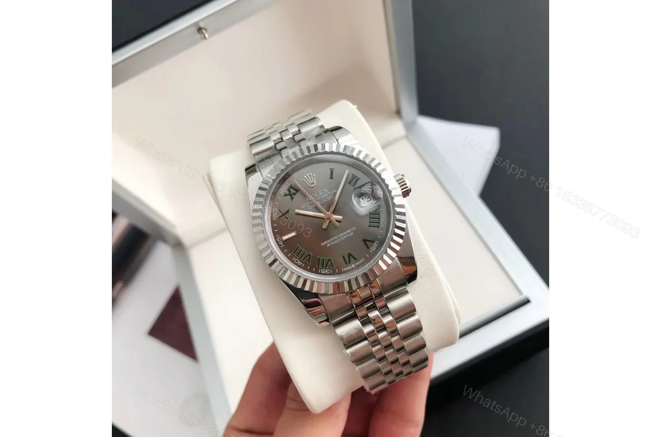 View 2 of Replica Rolex Datejust SS/SS Jub Grey/Rmn 36/28 mm