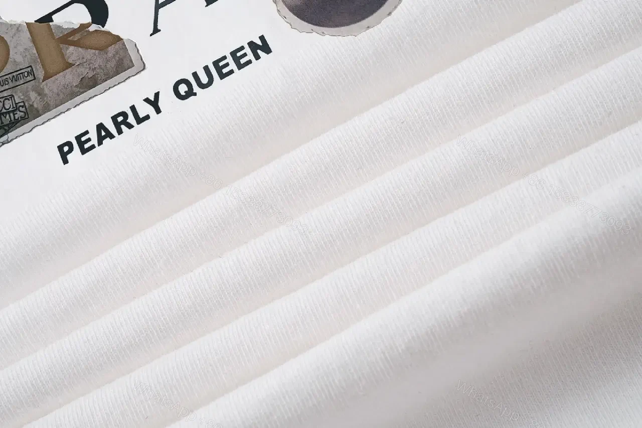 View 3 of White Cotton Minimalist Graphic Tee with Pearlescent Accent