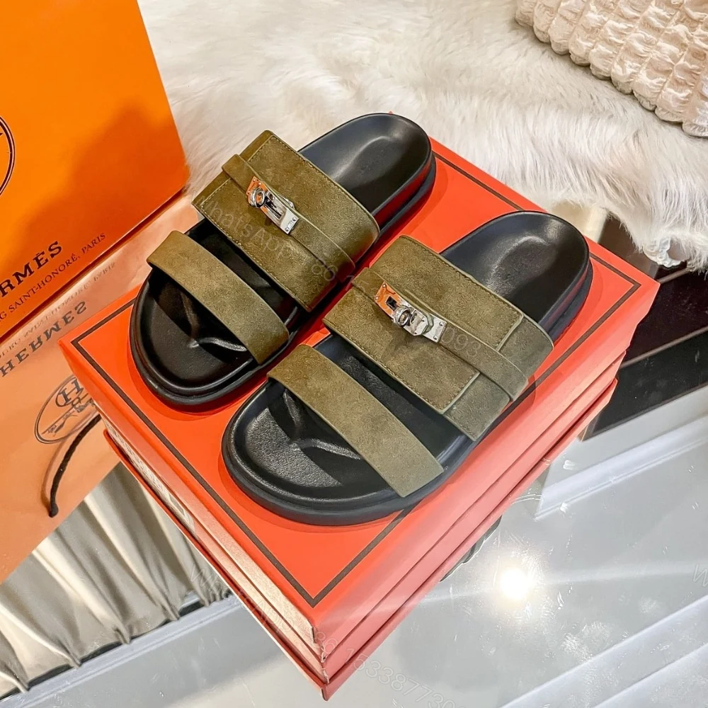 View 5 of HERMES JACKSON SANDAL TUNDRA GREEN H242948ZH1R420