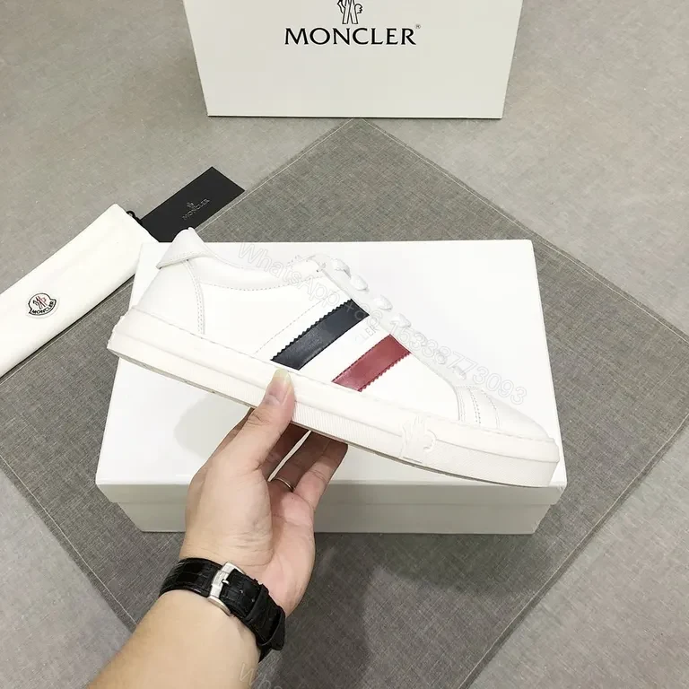 View 7 of Moncler Striped Leather Low-Tops: All-Day Comfort Sneakers