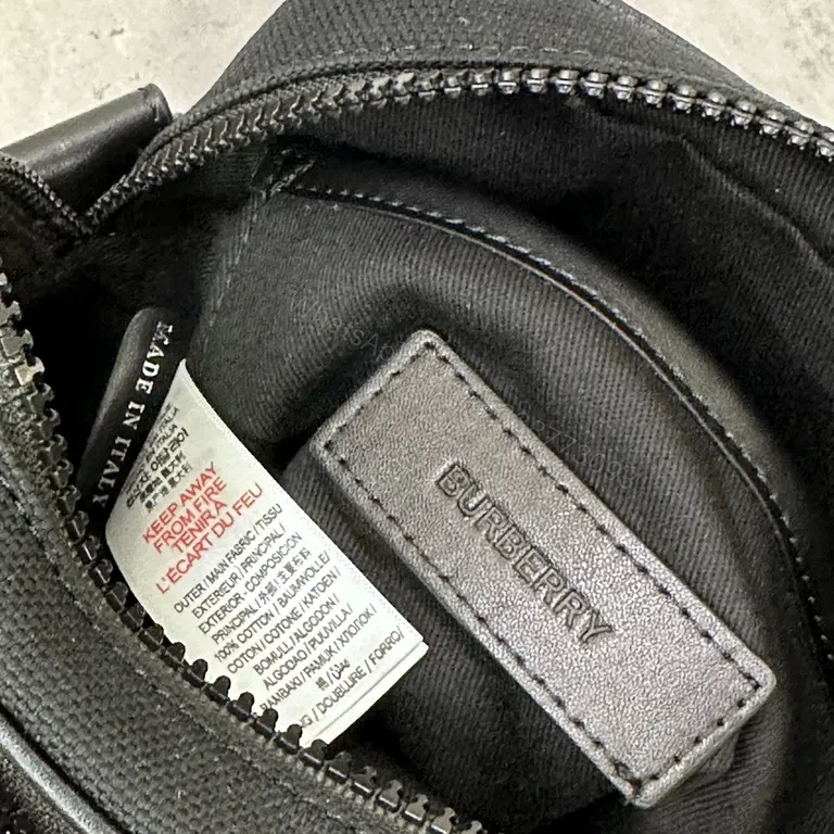 View 3 of Burberry Compact Crossbody: Plaid, Leather Trim, Durable, Everyday Carriage Bag