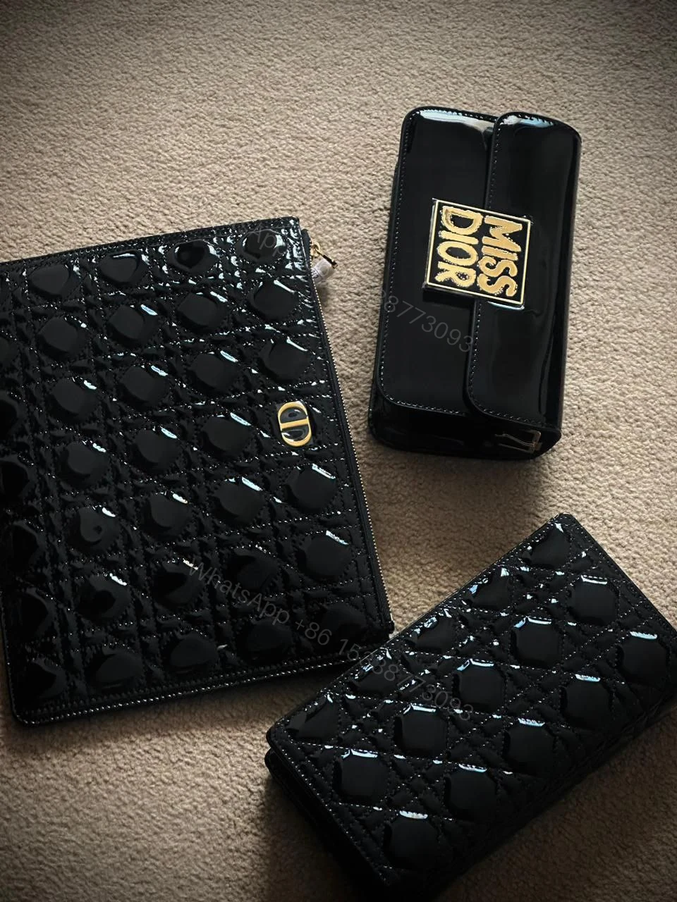 View 2 of Daily Dior Caro clutch bag Black
