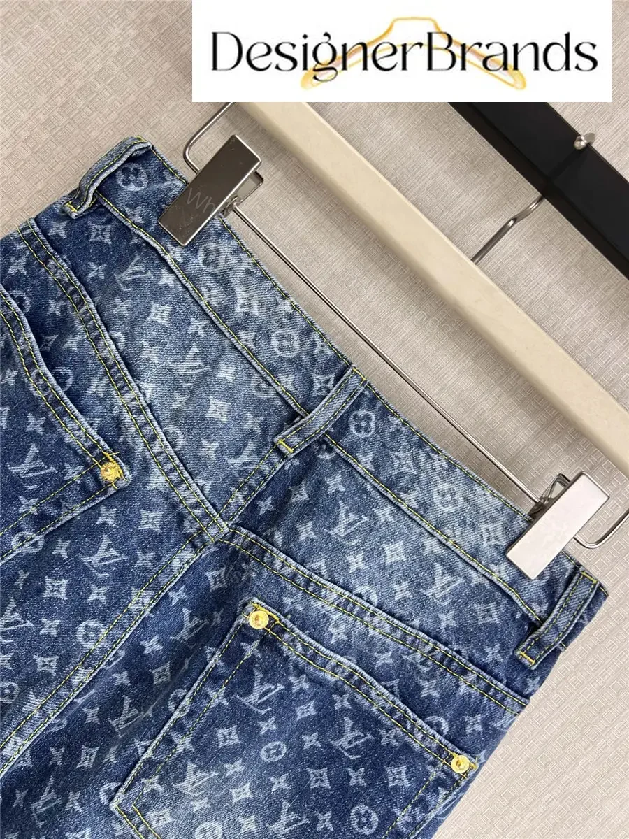 View 4 of Louis Vuitton Monogram Print Straight-Leg Jeans