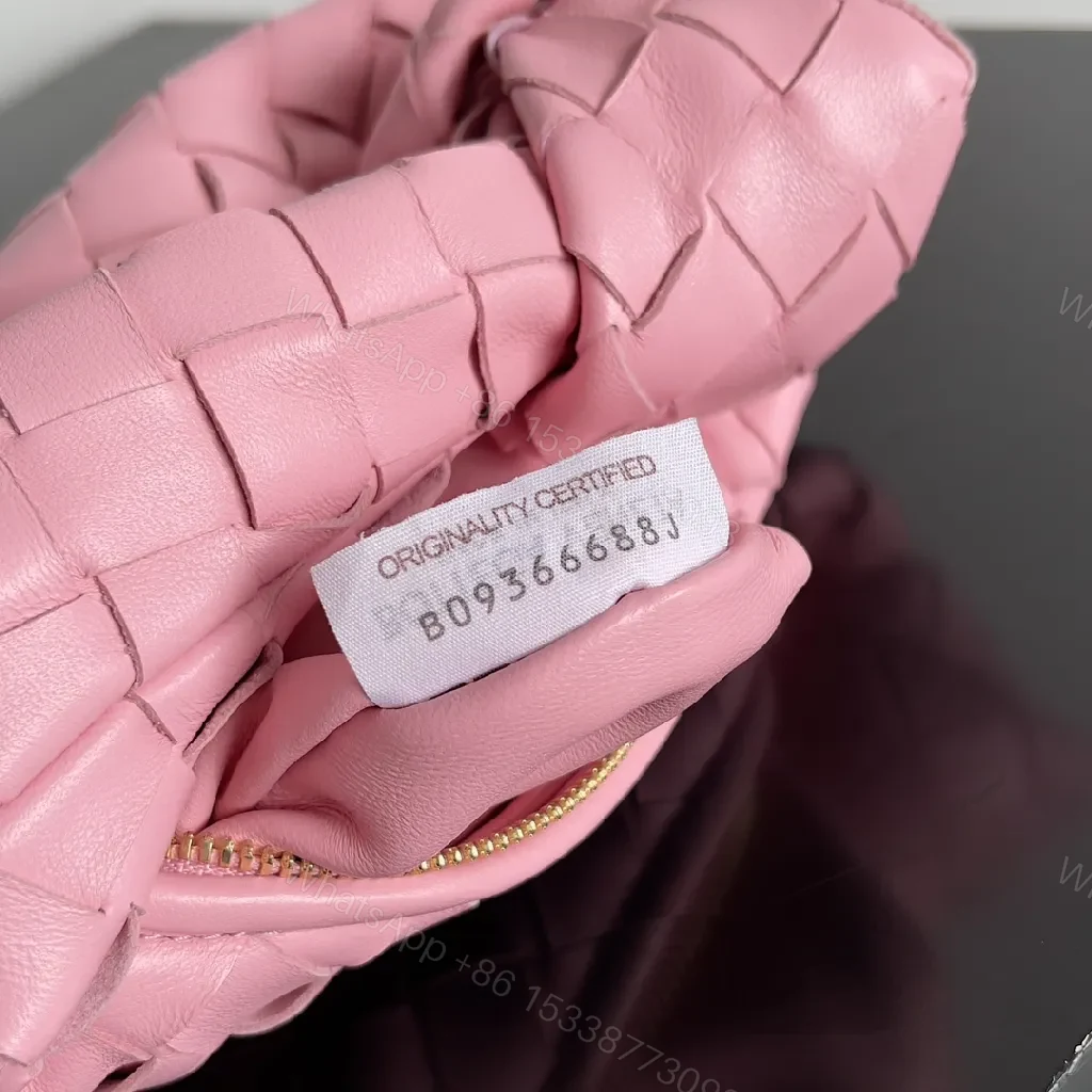 View 3 of Pink Knit Braided Mini Bag — Luxe, Compact, All-Day Versatility