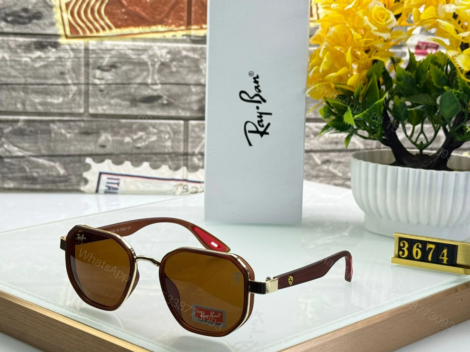 View 3 of Ray-Ban Octagon Ferrari Edition Green-Black Acetate