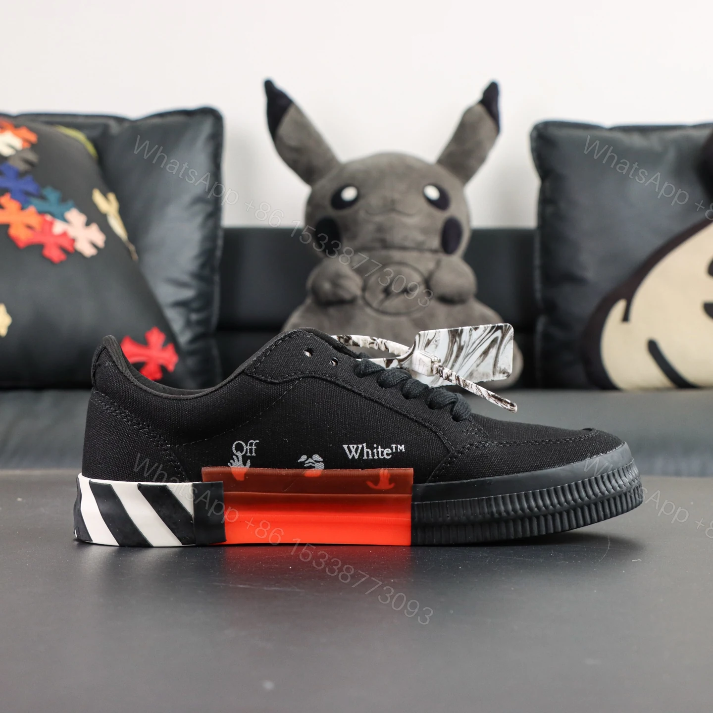 View 2 of Off White Low Vulcanised Black White Reps