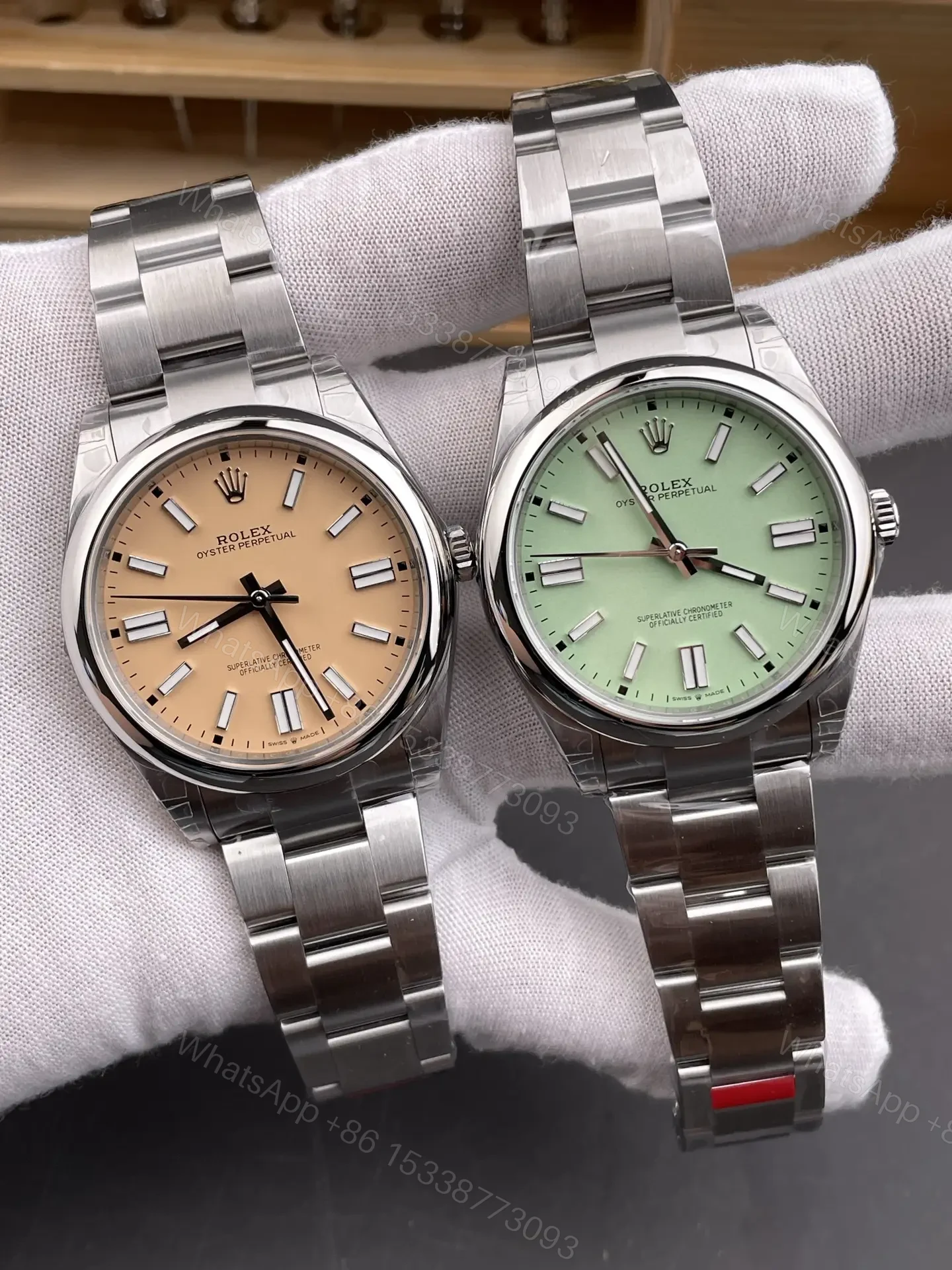View 11 of Rolex Oyster Perpetual 41 134300 Pistachio Dial Watch 134300-006