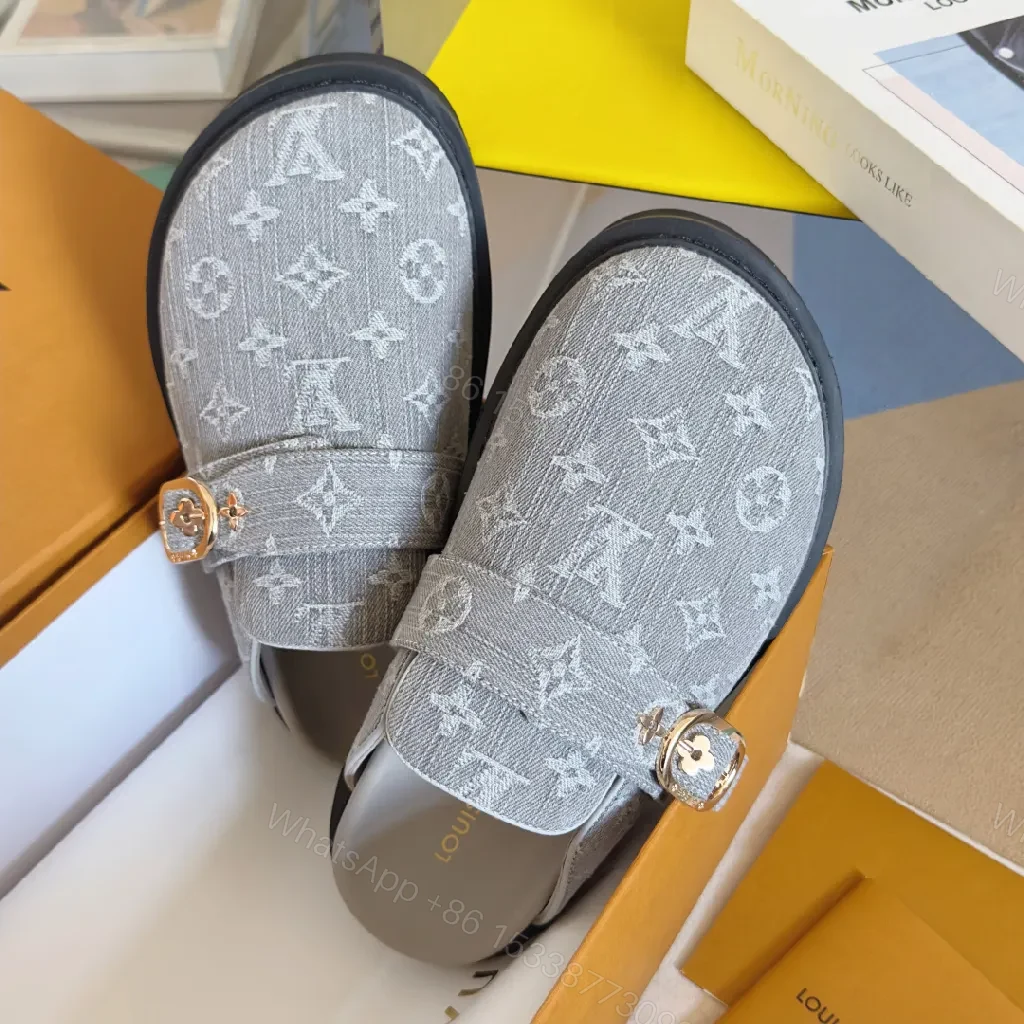 View 3 of Soft Monogram Velour Mules: Elevated Casual Luxury