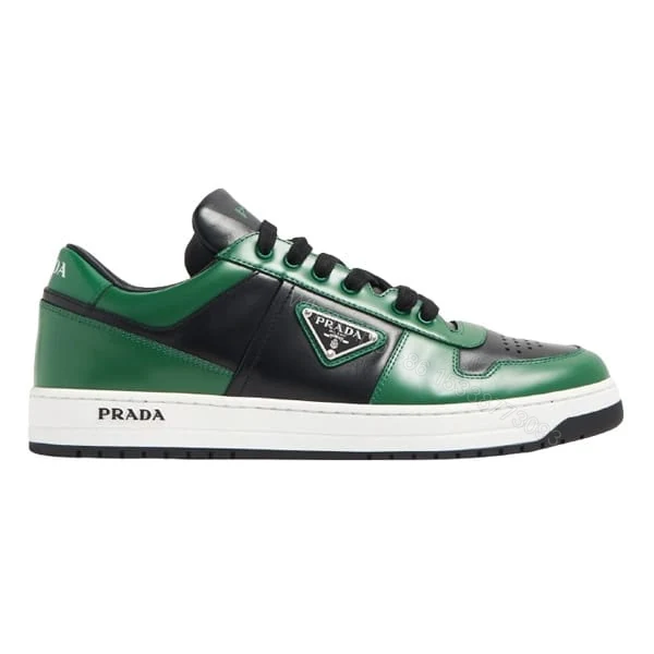 PRADA DOWNTOWN LEATHER SNEAKERS GREEN – PRD092 — view 1