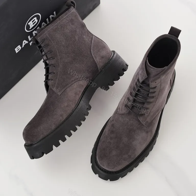 View 5 of Charcoal Suede High-Top Boot: Rugged Luxe Comfort