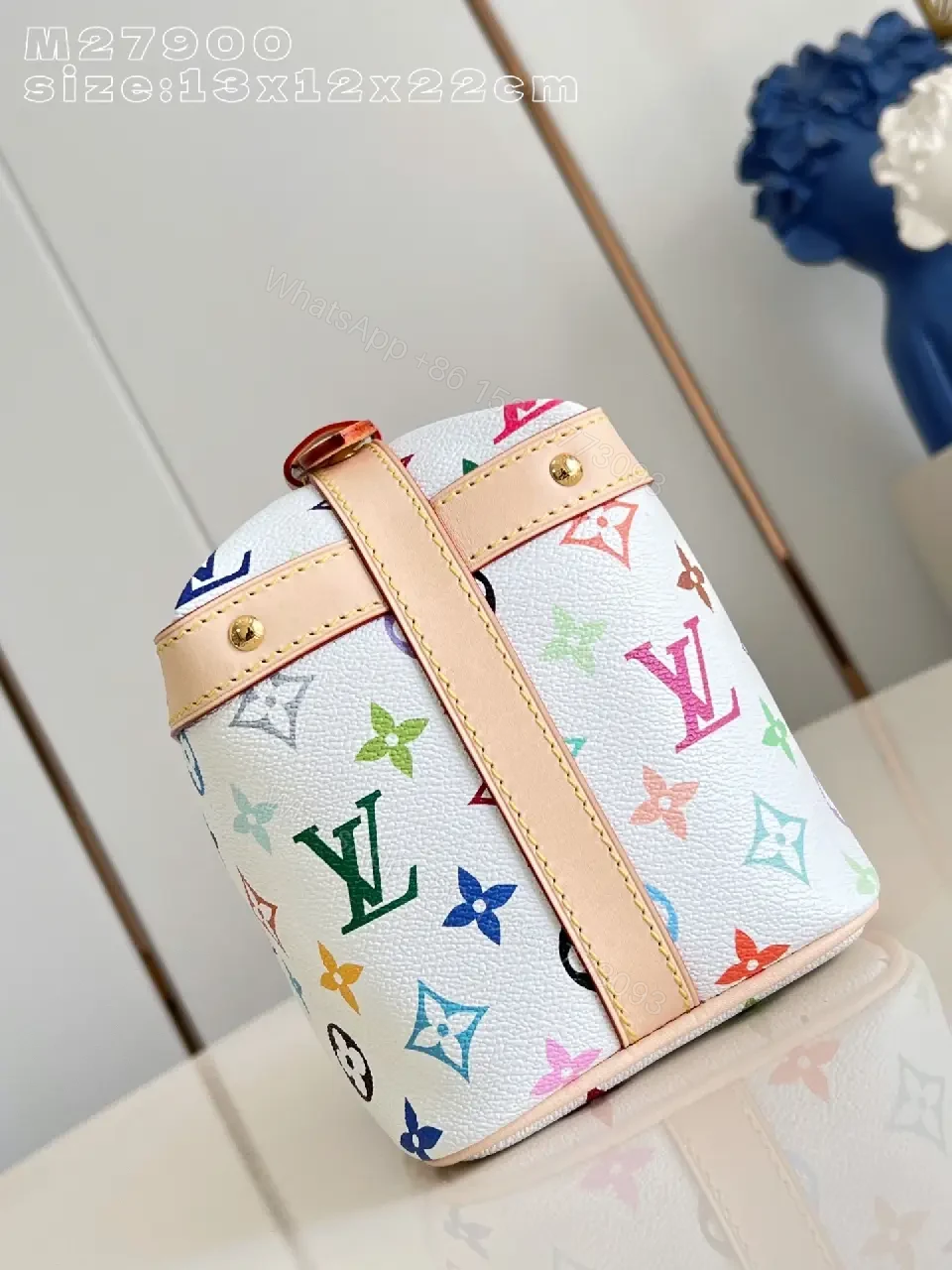View 3 of Colorful Structured Crossbody Bag with Multicolor Logo Texture