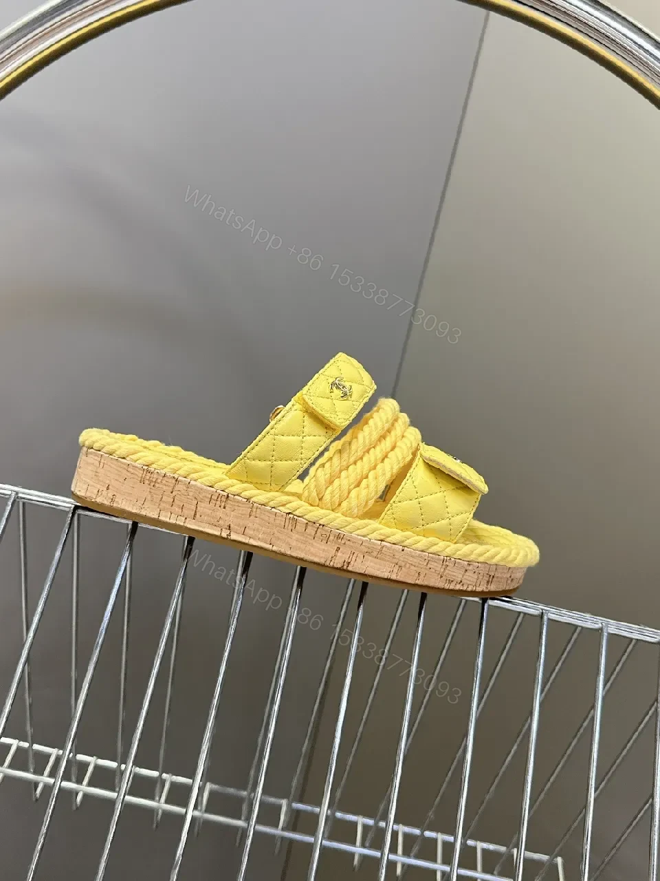 View 2 of Sunny Quilted Rope Slip-Ons - Casual Luxe Sneakers
