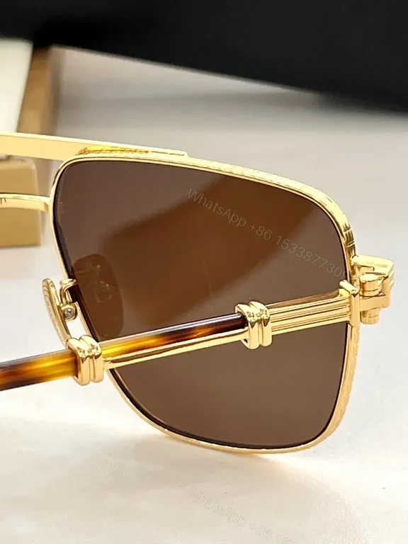 View 6 of Balmain-Inspired Chain-Link Aviator Sunglasses with UV400 Lenses