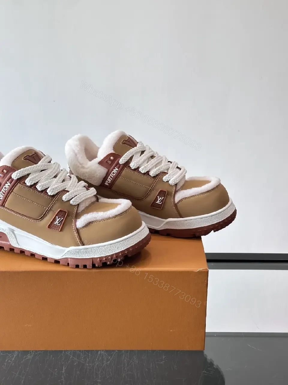 View 3 of Bold Leather Sneaker: Plush Comfort & Warmth Texture