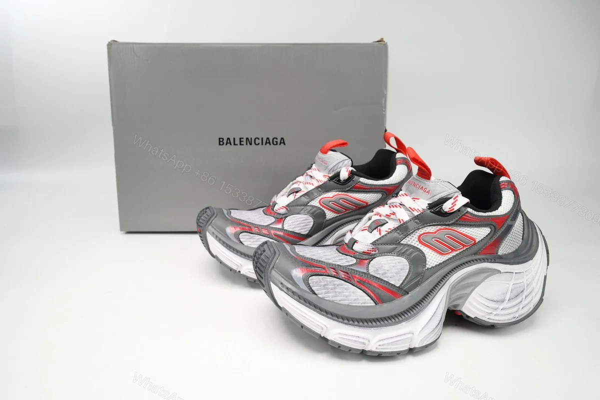 Balenciaga 10 XL White Gray Red 784342 W2MV2 9645 — view 2