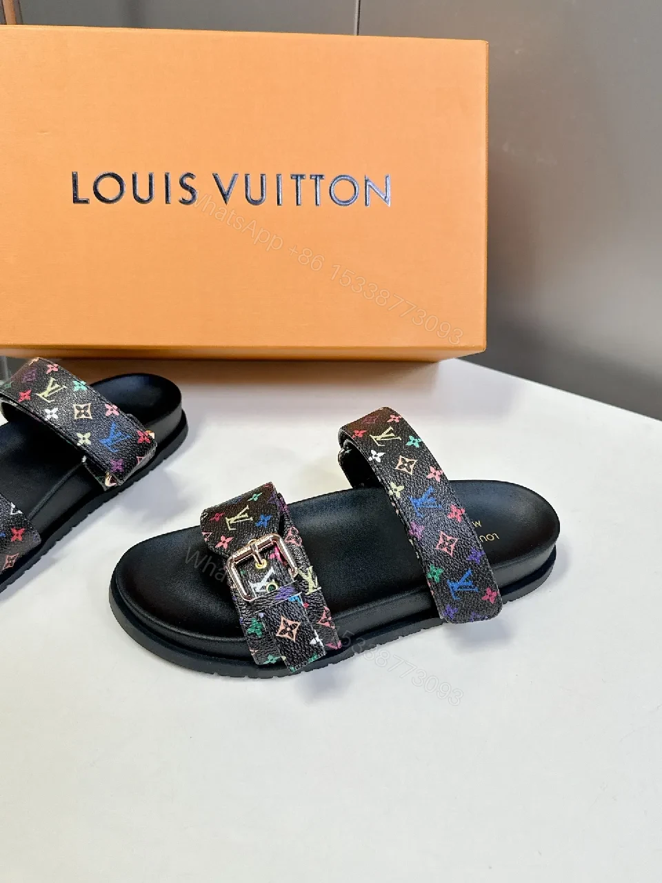 View 7 of Rainbow LV-Inspired Sandals: All-Day Comfort Luxury