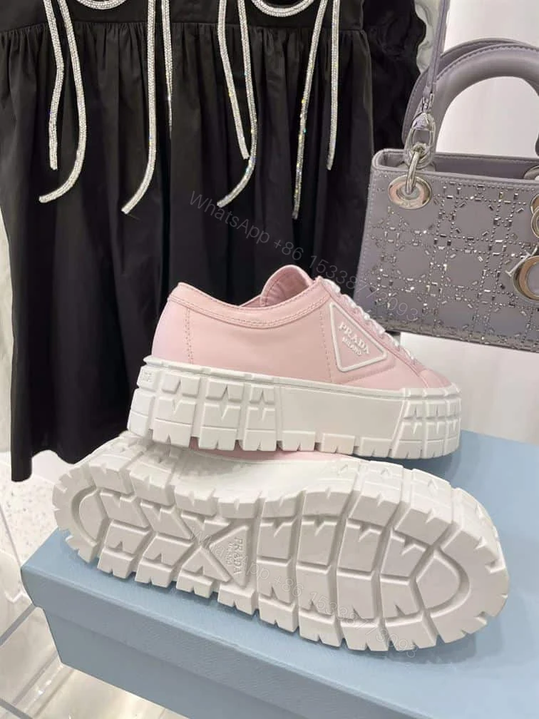 View 6 of PRADA DOUBLE WHEEL RE-NYLON GABARDINE SNEAKERS PINK – PRD084