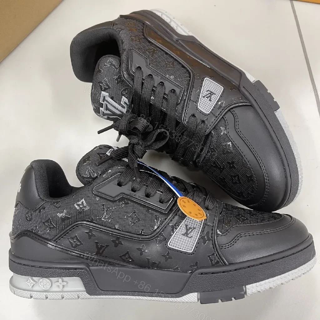 View 4 of Patterned Black Sneakers with Subtle Designer-Inspired Details