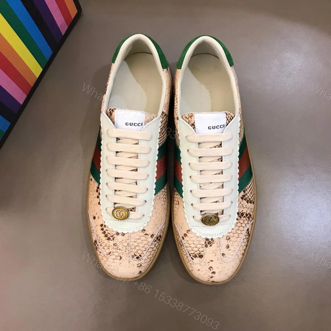 View 5 of GUCCI MEN’S NATURAL G74 PYTHON TRAINER WITH WEB – GC35