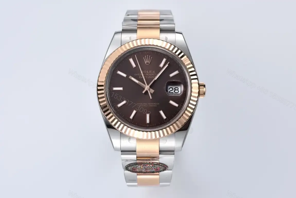 Rolex Datejust 41 Two-Tone Rose Gold Chocolate Dial Oyster 126331-0001 — view 1