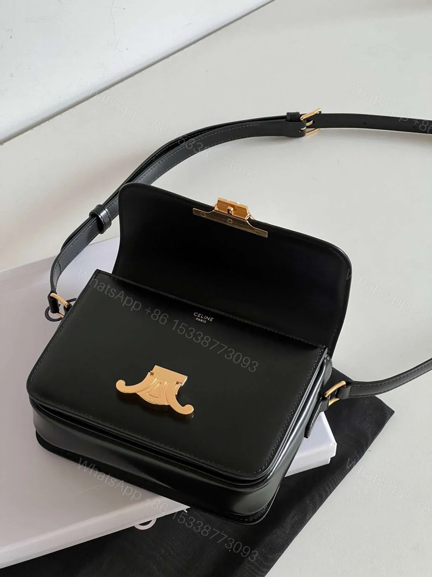 View 4 of Celine Mini Bag Black Handbag Smooth Leather 19cm