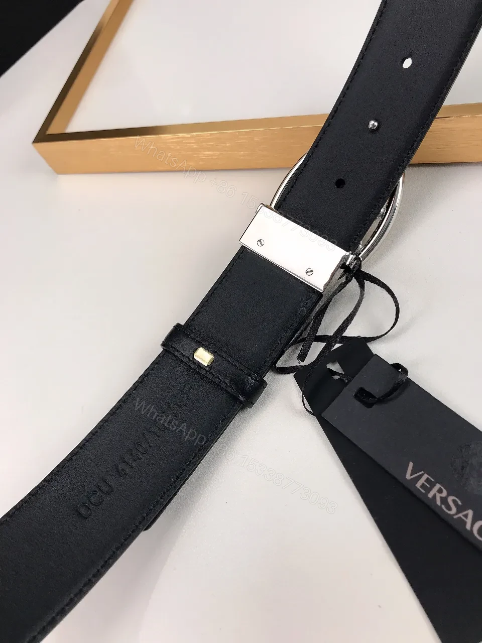 View 3 of Lion Head Buckle Leather Belt – Modern Luxury Belt