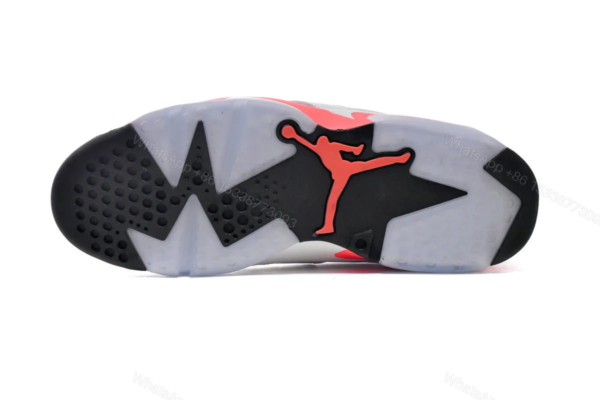 View 3 of Replica Air Jordan 6 Retro Infrared White 384664-123